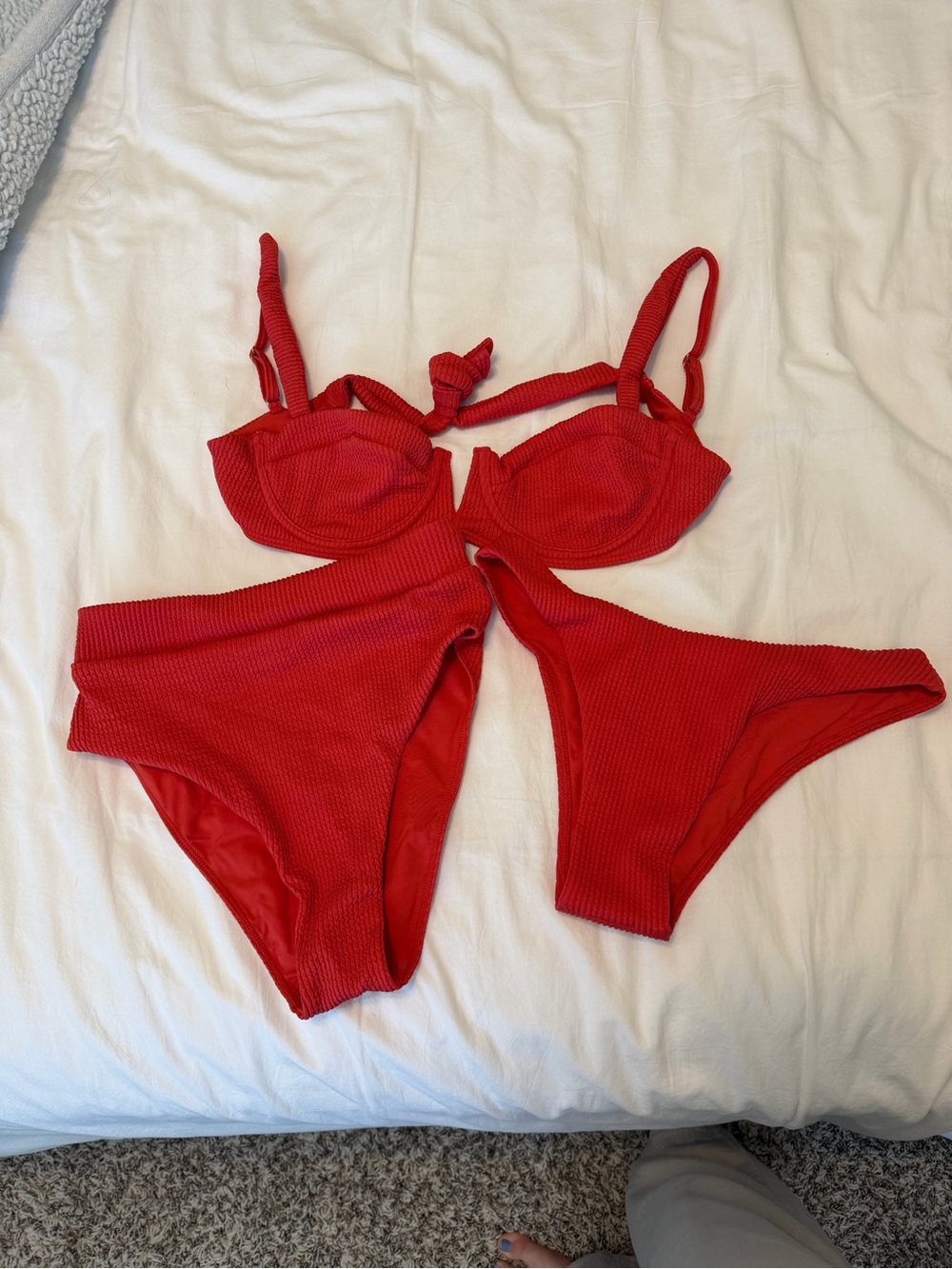 Monday Swimwear Sangria Crinkle pieces - never worn